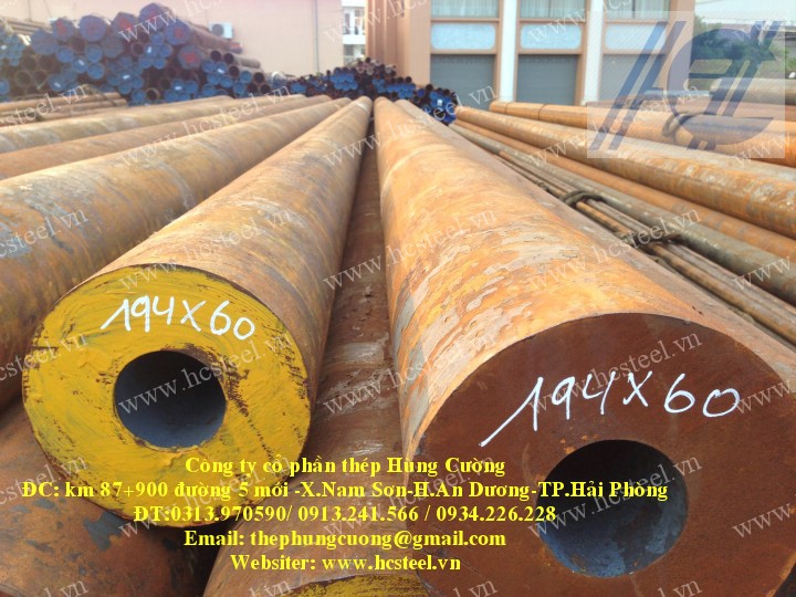 ỐNG THÉP ĐÚC DẦY : ống thép đúc 194 x 60mm x 6m-12m